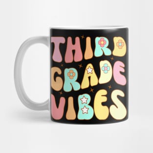 Third Grade Vibes Groovy Teacher Women Kids Mug